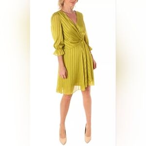 15. NWT - Gabby Skye Green Ruffled Faux Wrap Dress